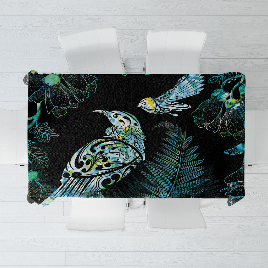 Aotearoa Maori Mahuru Tablecloth Spring Time - Paua Shell Green