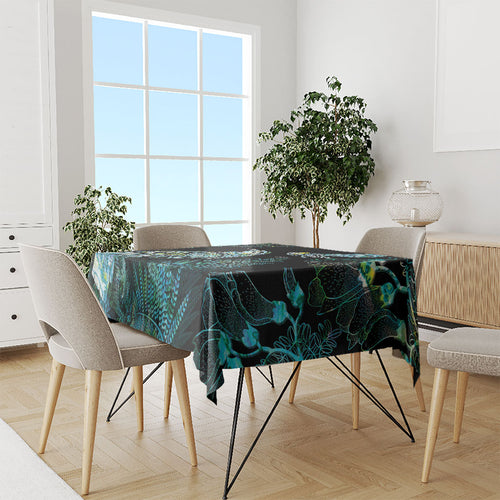 Aotearoa Maori Mahuru Tablecloth Spring Time - Paua Shell Green