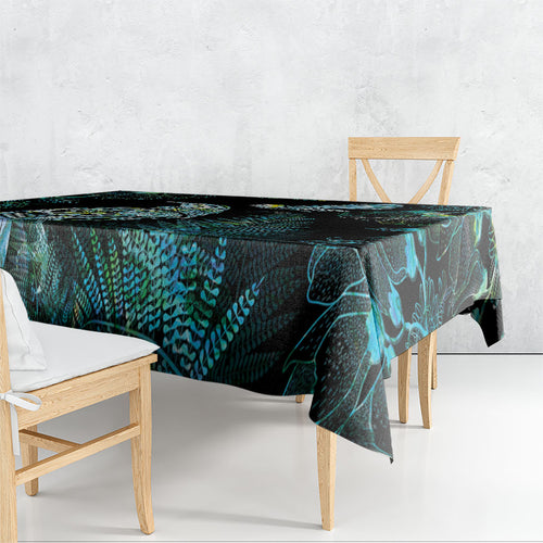 Aotearoa Maori Mahuru Tablecloth Spring Time - Paua Shell Green
