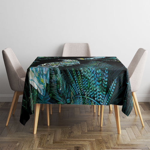 Aotearoa Maori Mahuru Tablecloth Spring Time - Paua Shell Green