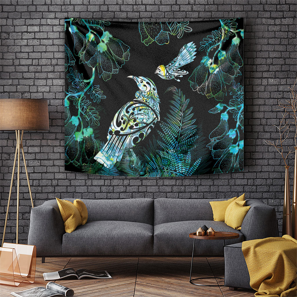 Aotearoa Maori Mahuru Tapestry Spring Time - Paua Shell Green