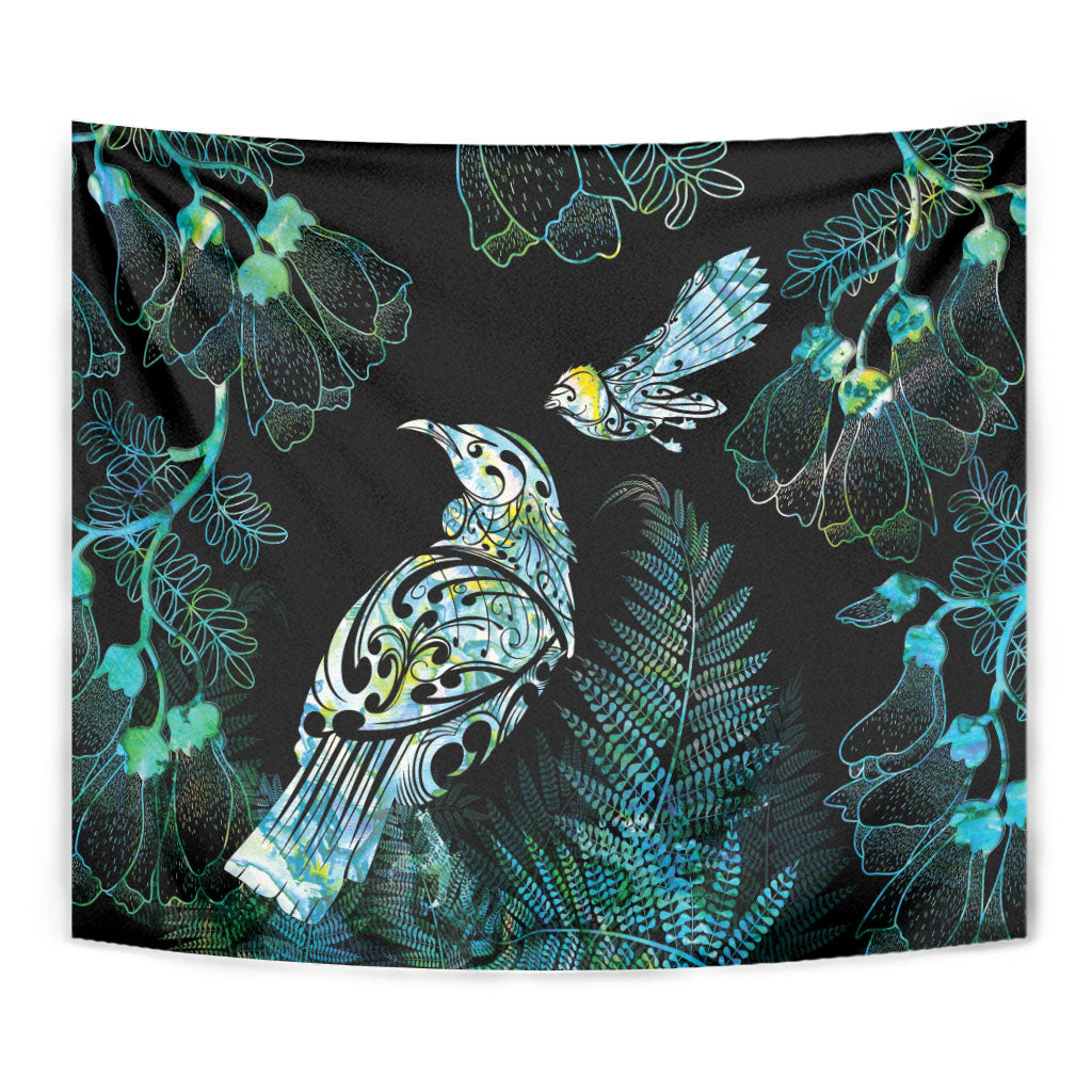 Aotearoa Maori Mahuru Tapestry Spring Time - Paua Shell Green