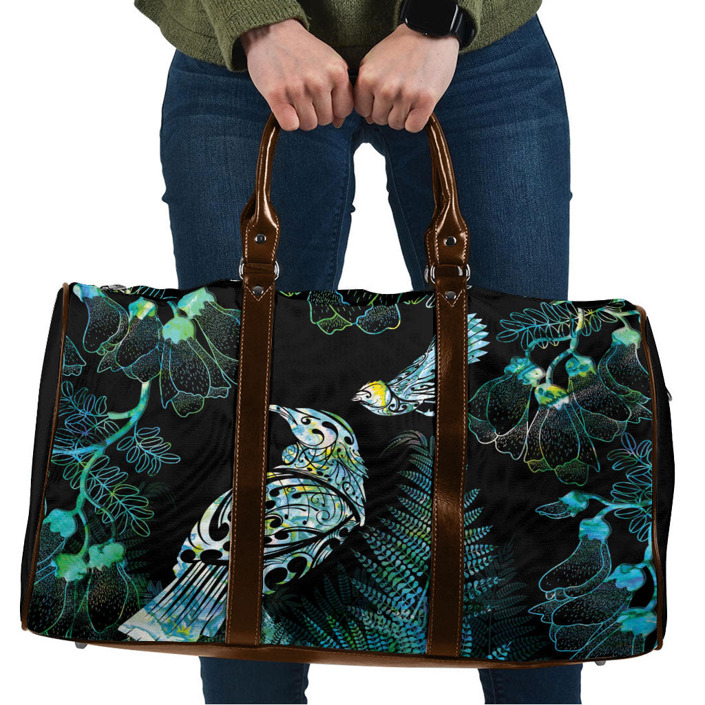 Aotearoa Maori Mahuru Travel Bag Spring Time - Paua Shell Green