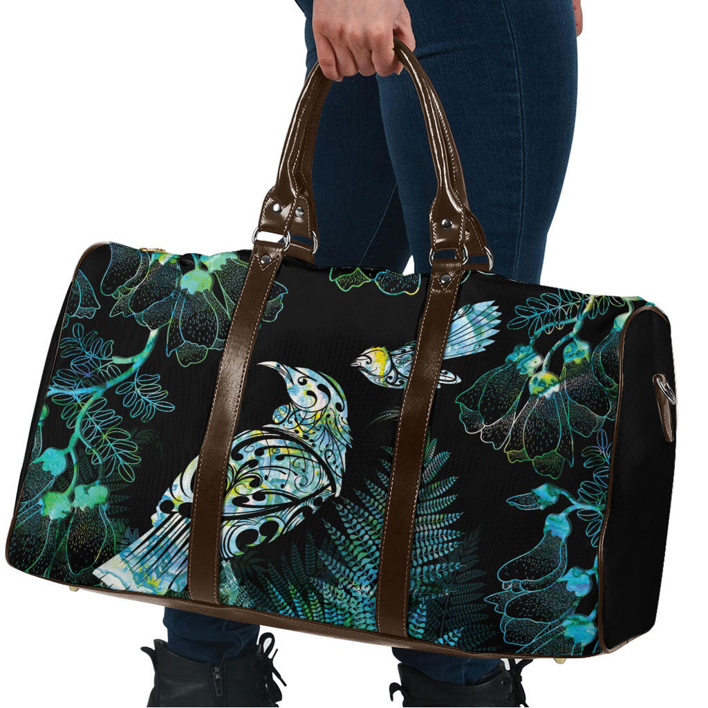Aotearoa Maori Mahuru Travel Bag Spring Time - Paua Shell Green