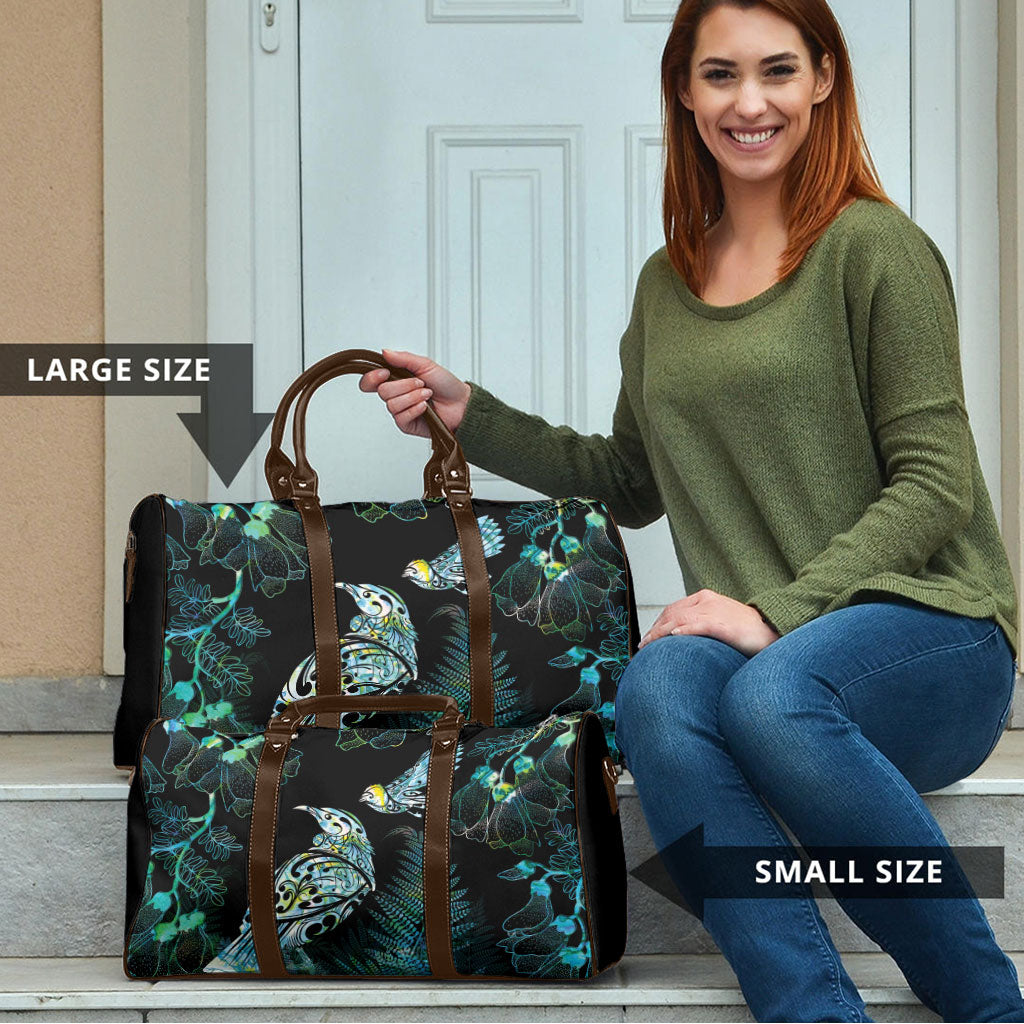 Aotearoa Maori Mahuru Travel Bag Spring Time - Paua Shell Green