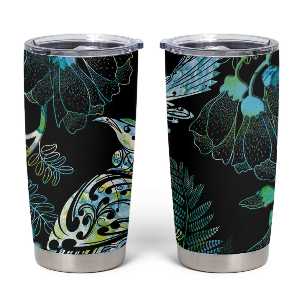 Aotearoa Maori Mahuru Tumbler Cup Spring Time - Paua Shell Green