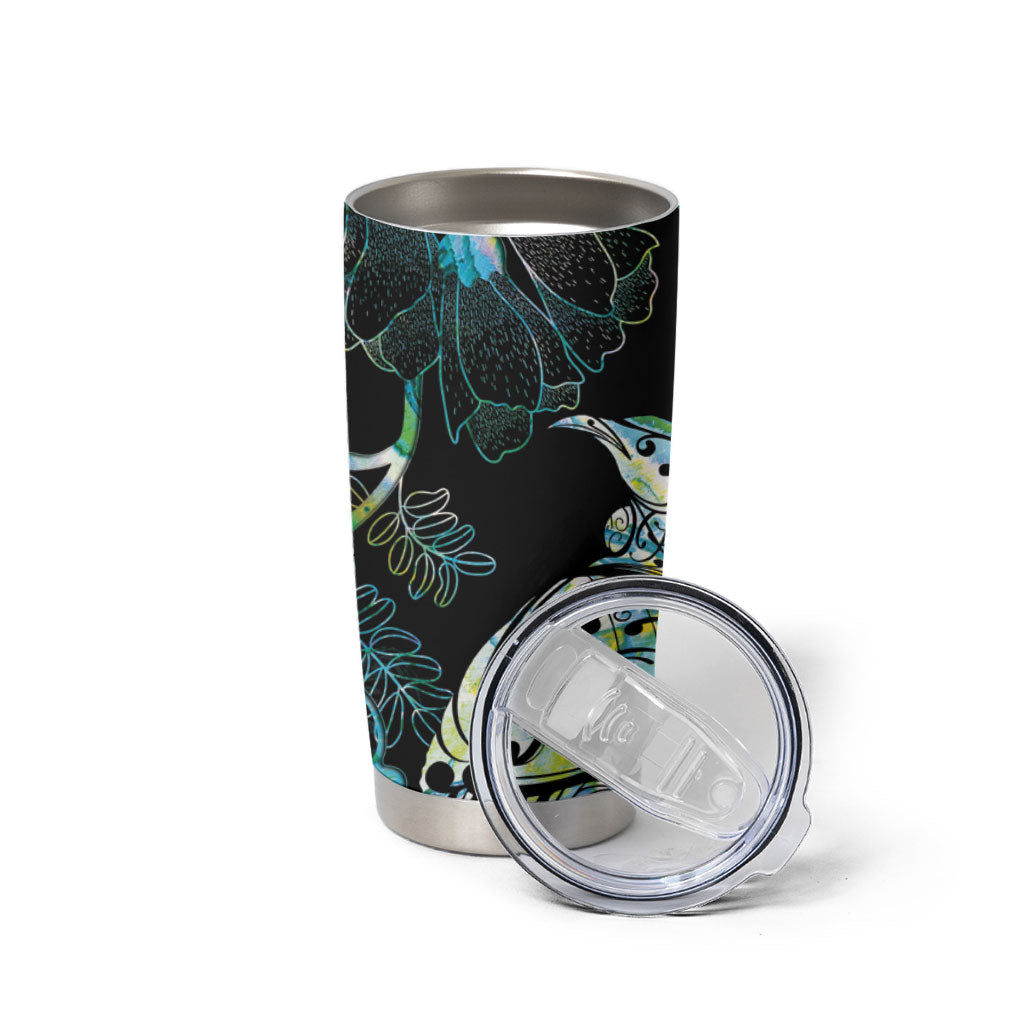 Aotearoa Maori Mahuru Tumbler Cup Spring Time - Paua Shell Green