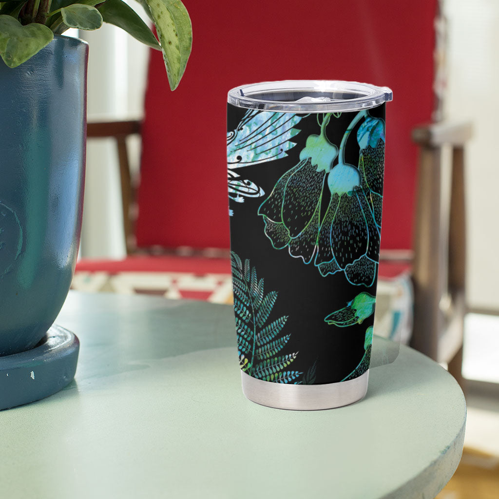Aotearoa Maori Mahuru Tumbler Cup Spring Time - Paua Shell Green