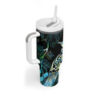 Aotearoa Maori Mahuru Tumbler With Handle Spring Time - Paua Shell Green