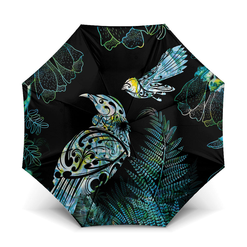 Aotearoa Maori Mahuru Umbrella Spring Time - Paua Shell Green