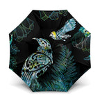 Aotearoa Maori Mahuru Umbrella Spring Time - Paua Shell Green