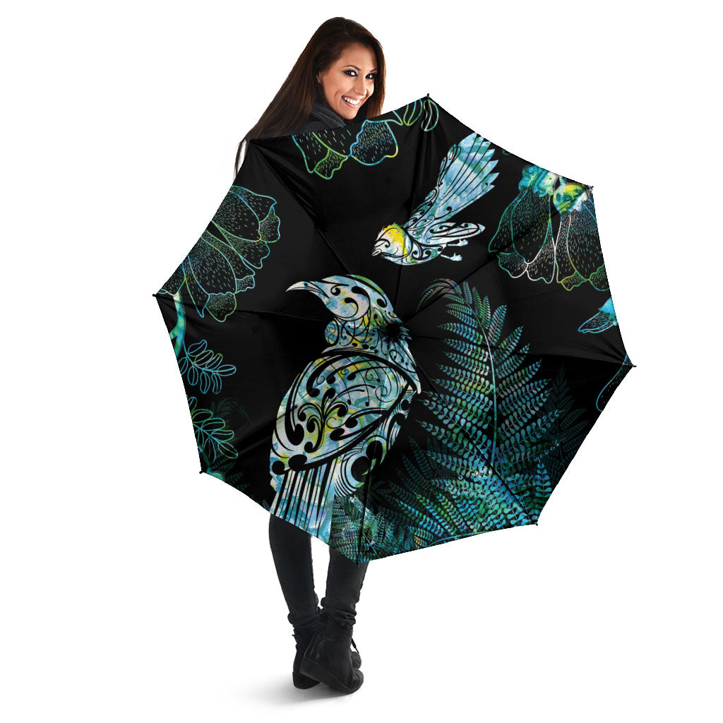 Aotearoa Maori Mahuru Umbrella Spring Time - Paua Shell Green