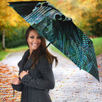 Aotearoa Maori Mahuru Umbrella Spring Time - Paua Shell Green