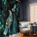 Aotearoa Maori Mahuru Window Curtain Spring Time - Paua Shell Green