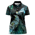 Aotearoa Maori Mahuru Women Polo Shirt Spring Time - Paua Shell Green