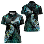 Aotearoa Maori Mahuru Women Polo Shirt Spring Time - Paua Shell Green