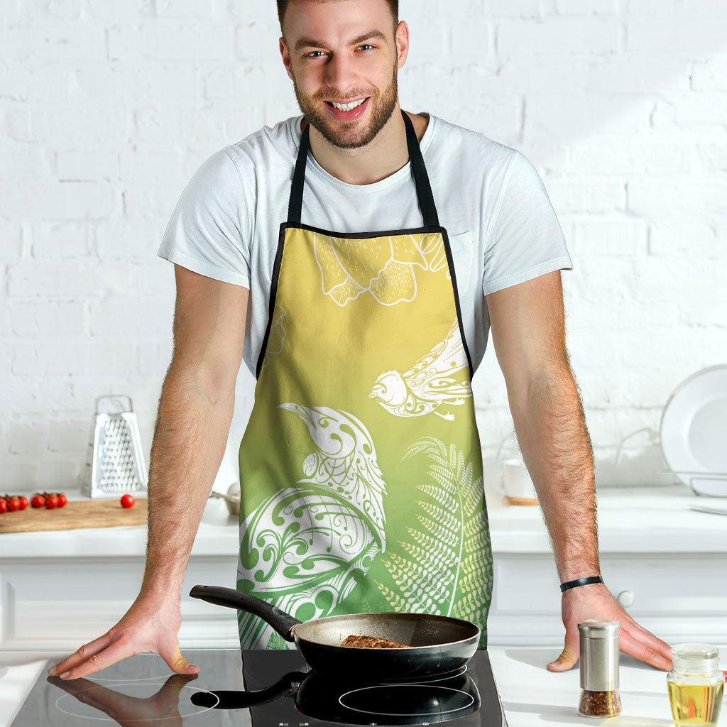 Aotearoa Maori Mahuru Tui With Pikawakawa Apron Spring Time