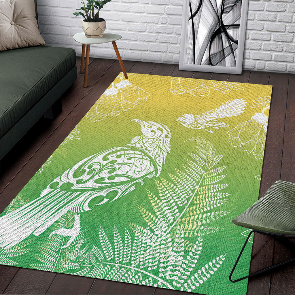 Aotearoa Maori Mahuru Tui With Pikawakawa Area Rug Spring Time