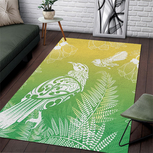 Aotearoa Maori Mahuru Tui With Pikawakawa Area Rug Spring Time