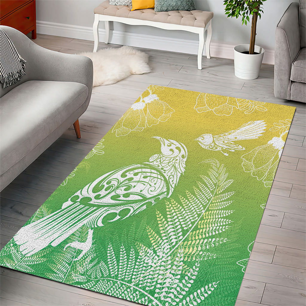 Aotearoa Maori Mahuru Tui With Pikawakawa Area Rug Spring Time