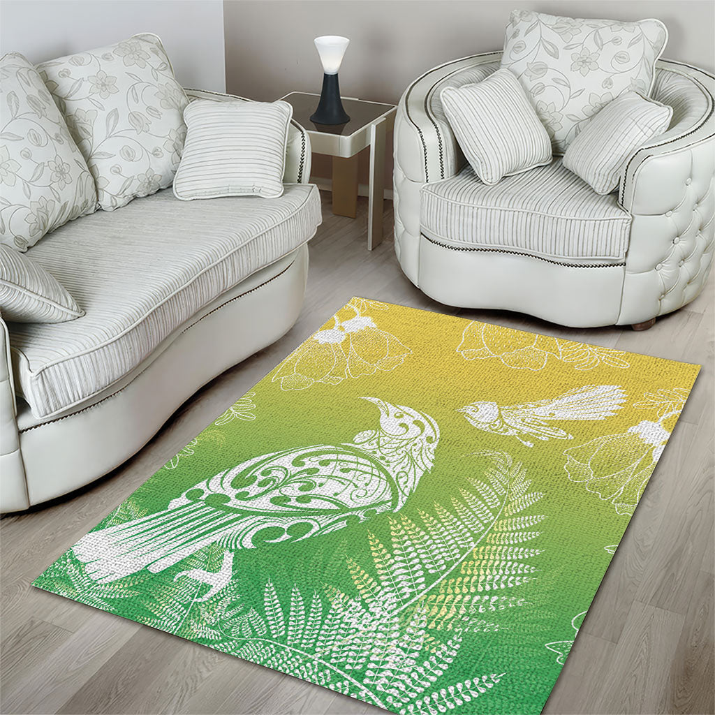 Aotearoa Maori Mahuru Tui With Pikawakawa Area Rug Spring Time