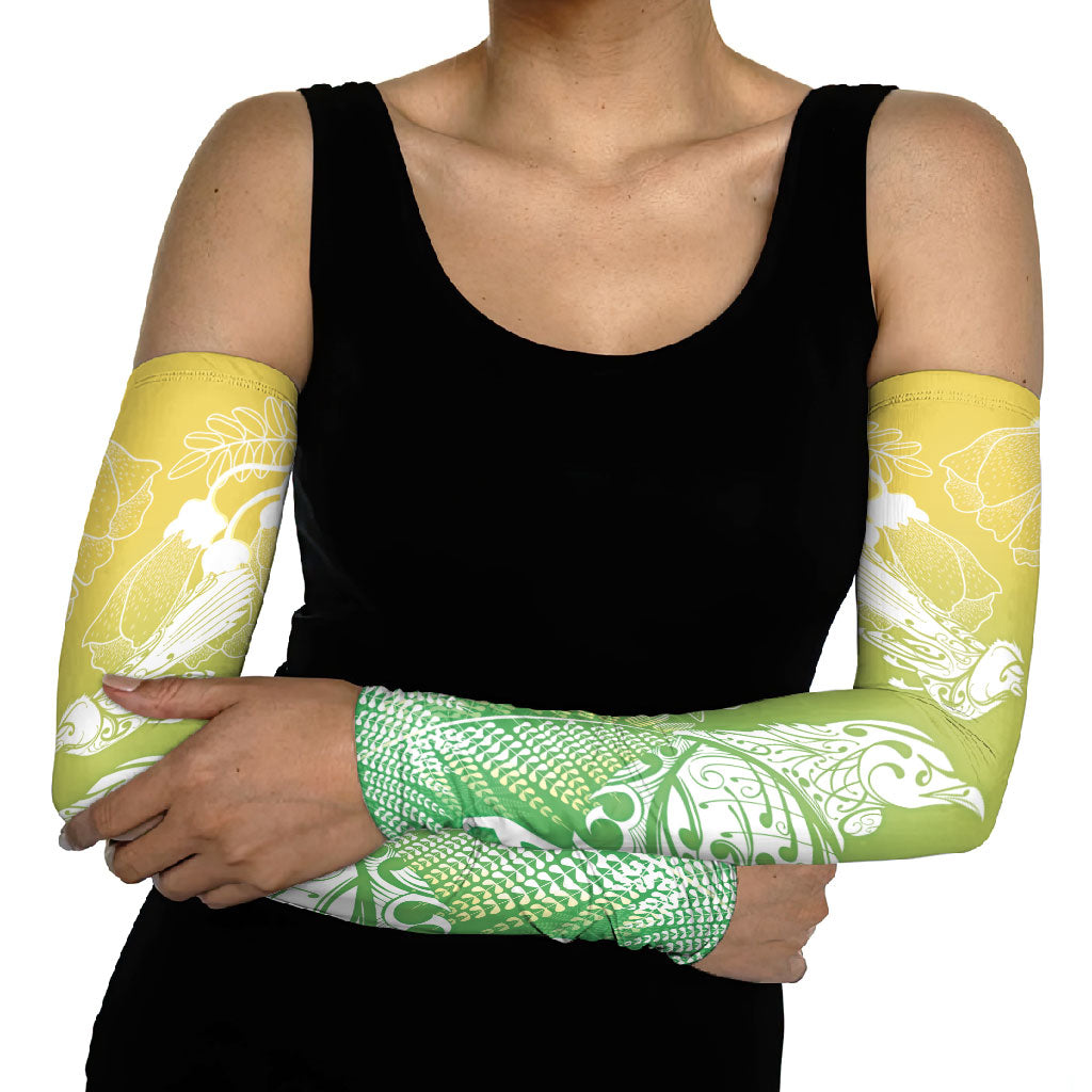 Aotearoa Maori Mahuru Tui With Pikawakawa Arm Sleeves Spring Time