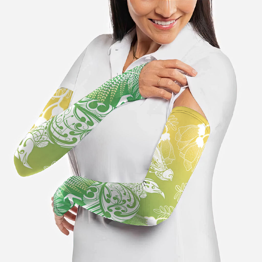 Aotearoa Maori Mahuru Tui With Pikawakawa Arm Sleeves Spring Time
