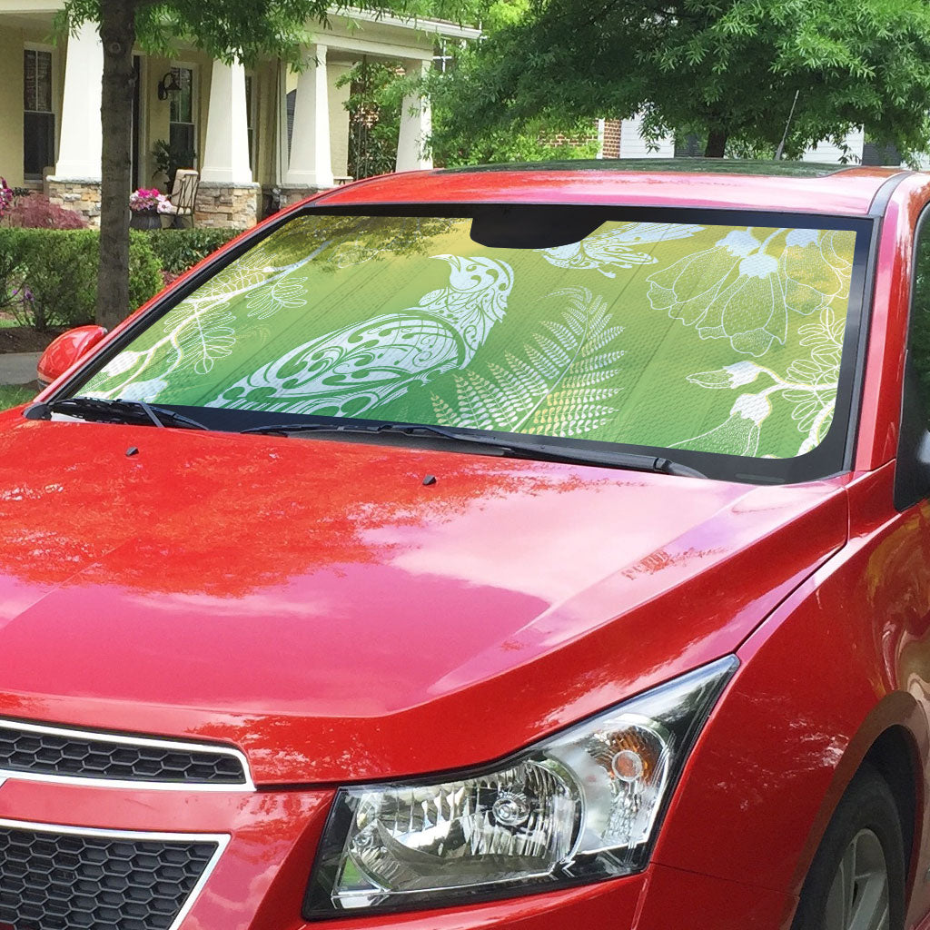 Aotearoa Maori Mahuru Tui With Pikawakawa Auto Sun Shade Spring Time