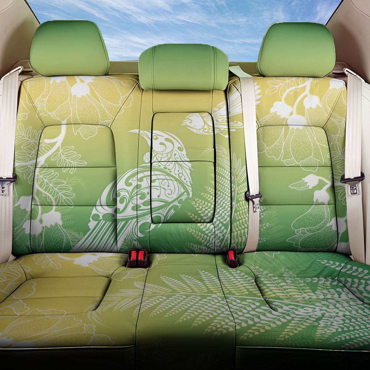 Aotearoa Maori Mahuru Tui With Pikawakawa Back Car Seat Cover Spring Time