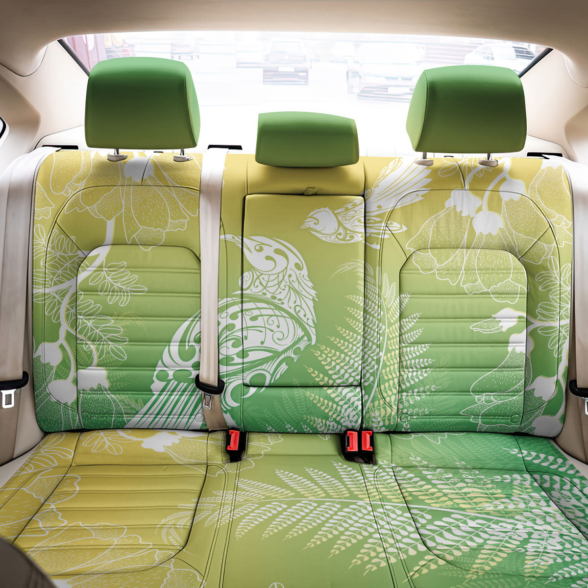 Aotearoa Maori Mahuru Tui With Pikawakawa Back Car Seat Cover Spring Time