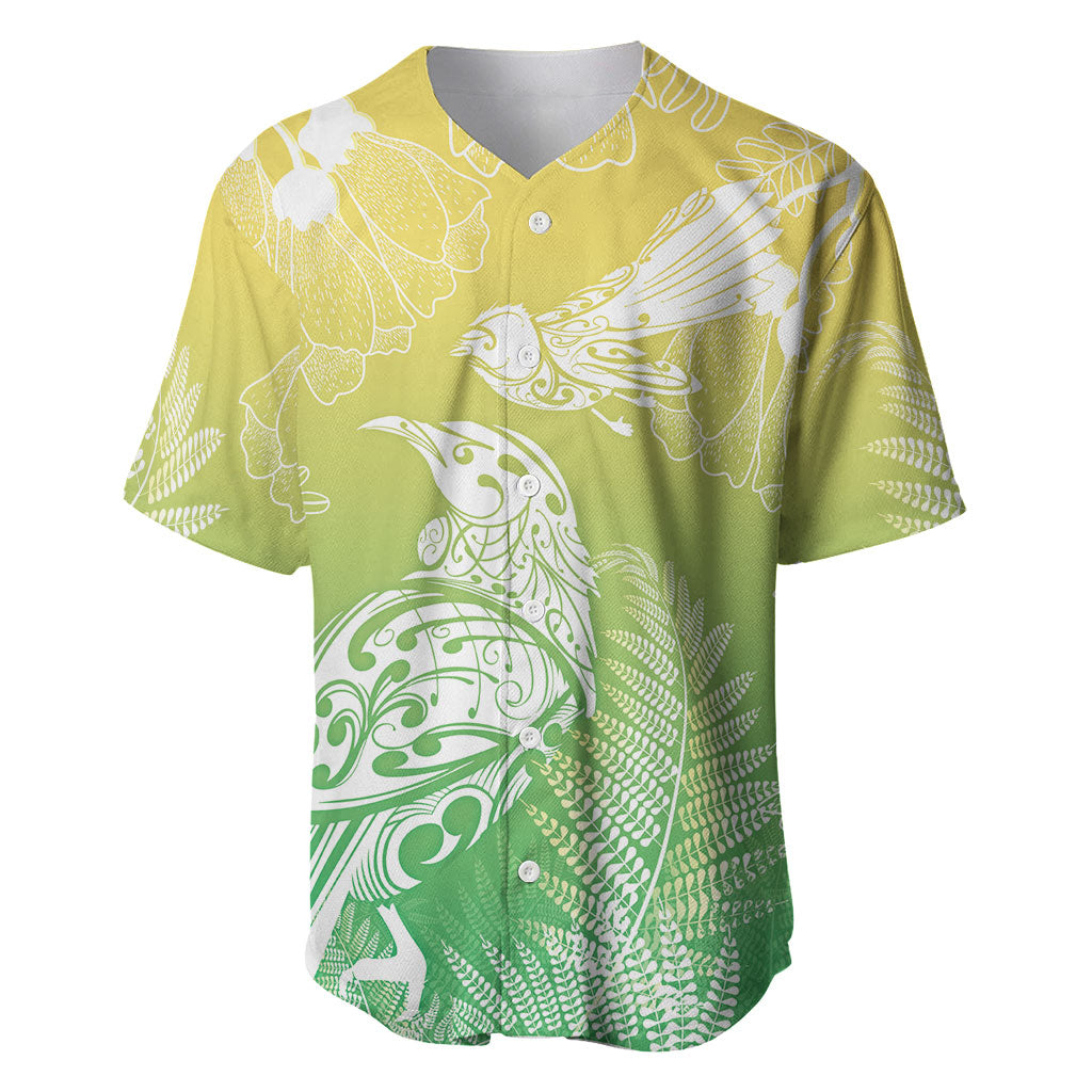 Aotearoa Maori Mahuru Tui With Pikawakawa Baseball Jersey Spring Time