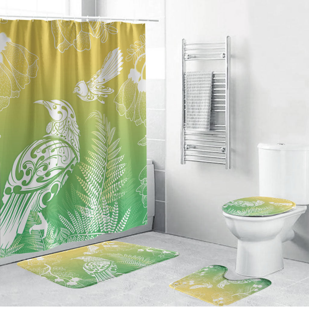 Aotearoa Maori Mahuru Tui With Pikawakawa Bathroom Set Spring Time