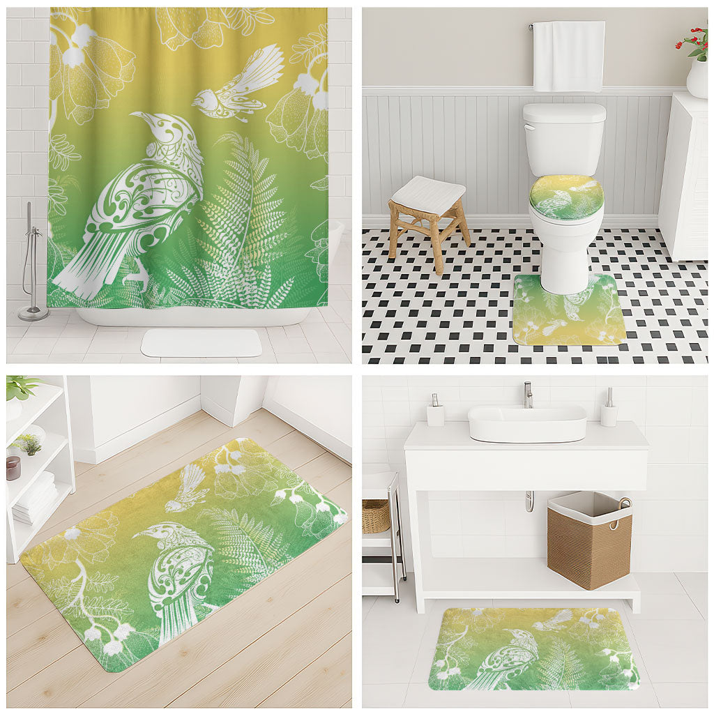 Aotearoa Maori Mahuru Tui With Pikawakawa Bathroom Set Spring Time