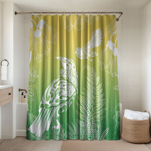 Aotearoa Maori Mahuru Tui With Pikawakawa Bathroom Set Spring Time
