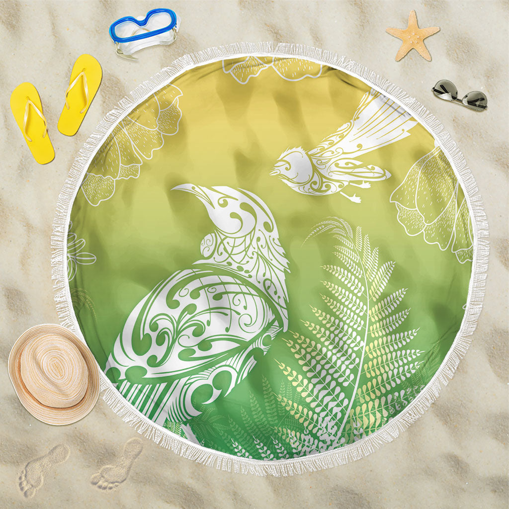 Aotearoa Maori Mahuru Tui With Pikawakawa Beach Blanket Spring Time