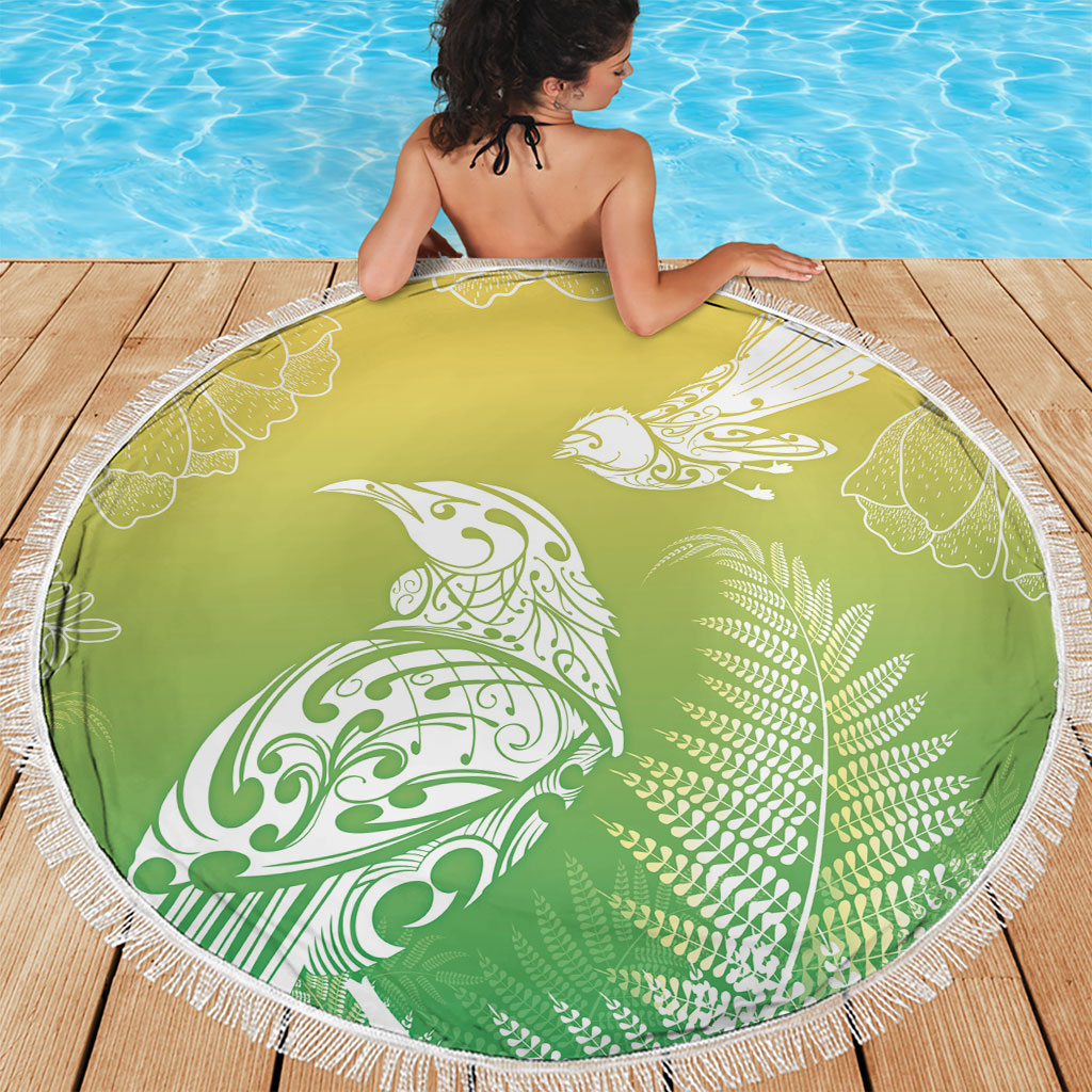 Aotearoa Maori Mahuru Tui With Pikawakawa Beach Blanket Spring Time