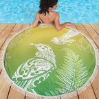 Aotearoa Maori Mahuru Tui With Pikawakawa Beach Blanket Spring Time