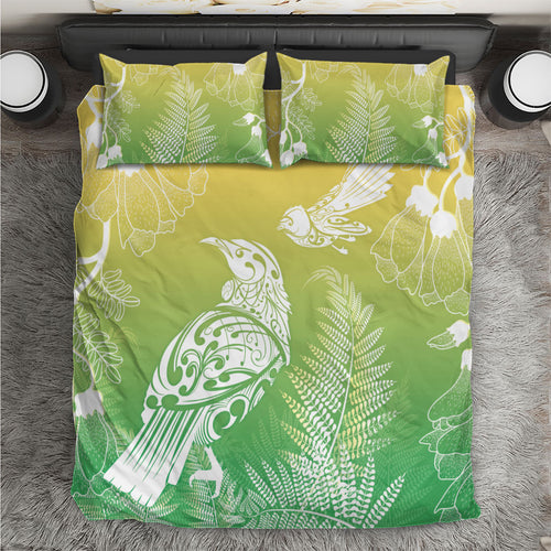 Aotearoa Maori Mahuru Tui With Pikawakawa Bedding Set Spring Time