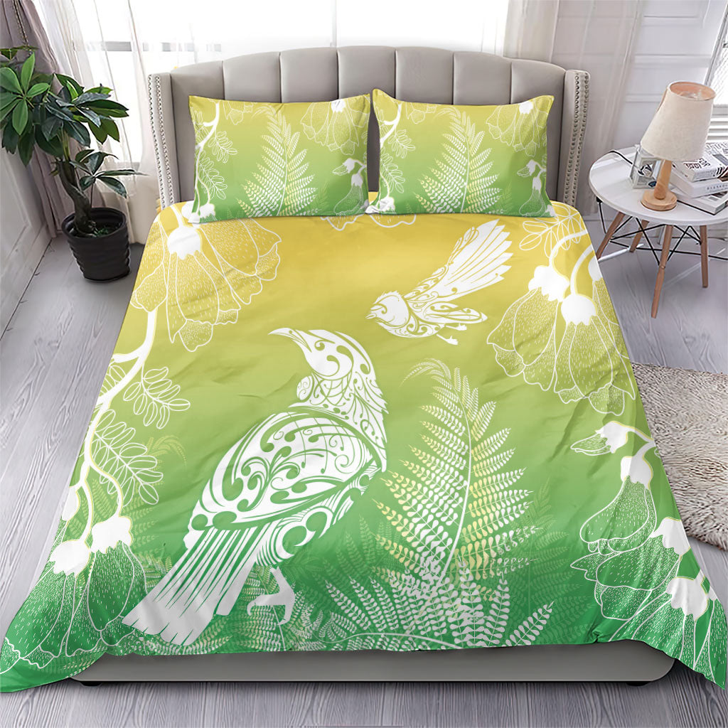 Aotearoa Maori Mahuru Tui With Pikawakawa Bedding Set Spring Time
