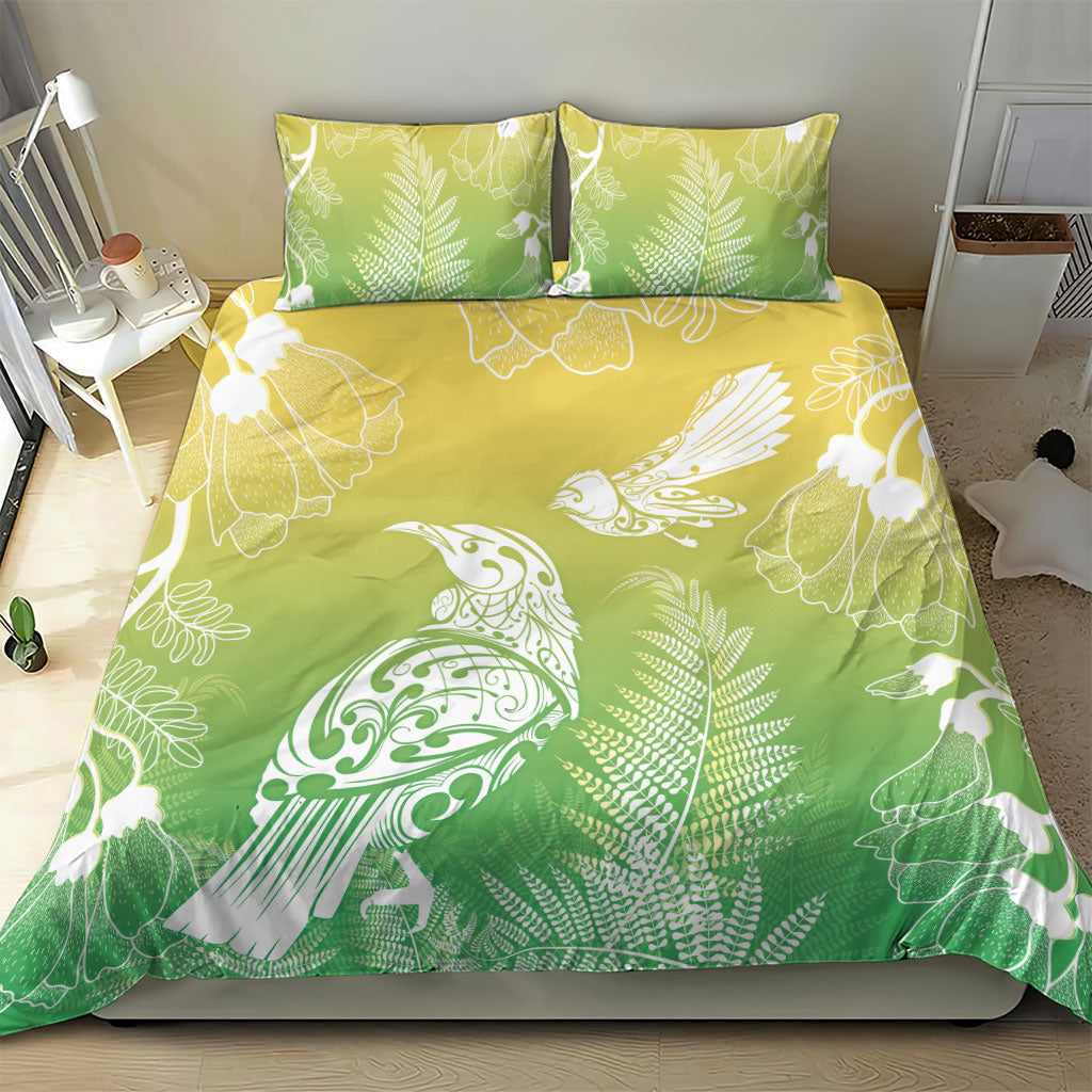 Aotearoa Maori Mahuru Tui With Pikawakawa Bedding Set Spring Time