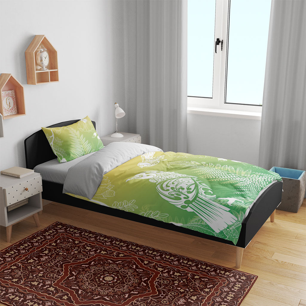 Aotearoa Maori Mahuru Tui With Pikawakawa Bedding Set Spring Time