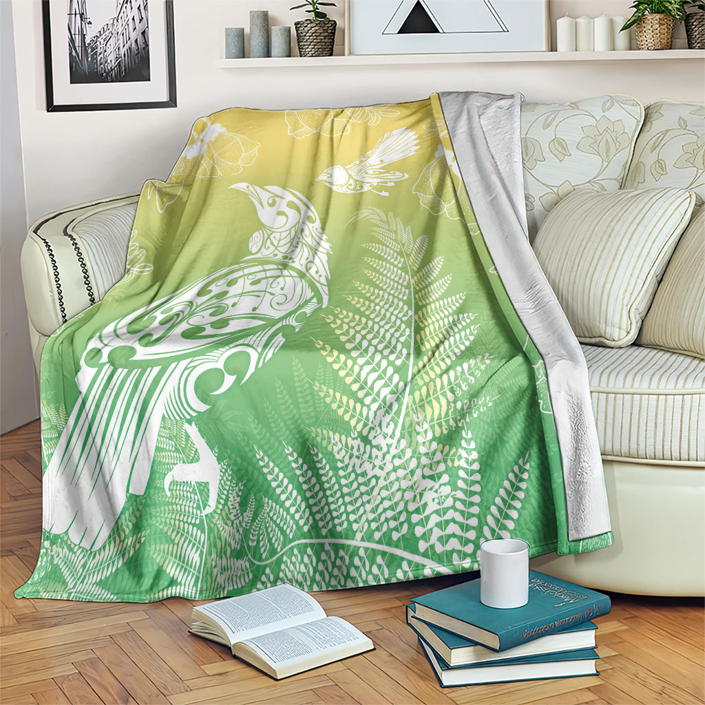 Aotearoa Maori Mahuru Tui With Pikawakawa Blanket Spring Time