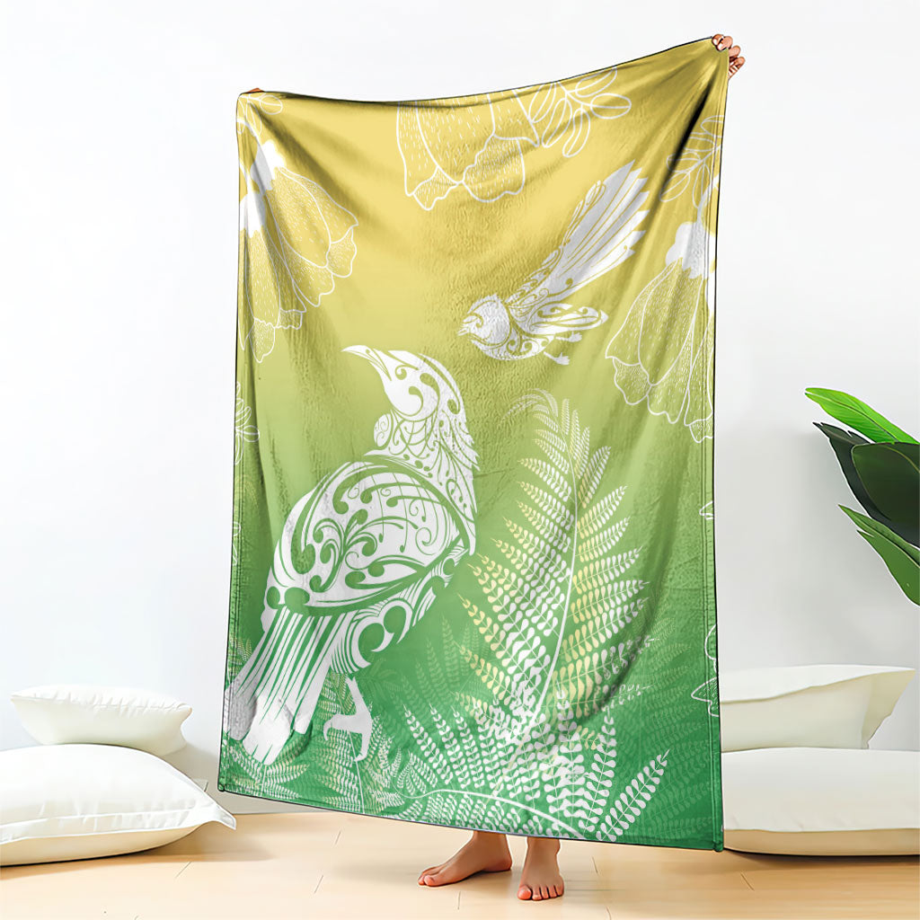 Aotearoa Maori Mahuru Tui With Pikawakawa Blanket Spring Time