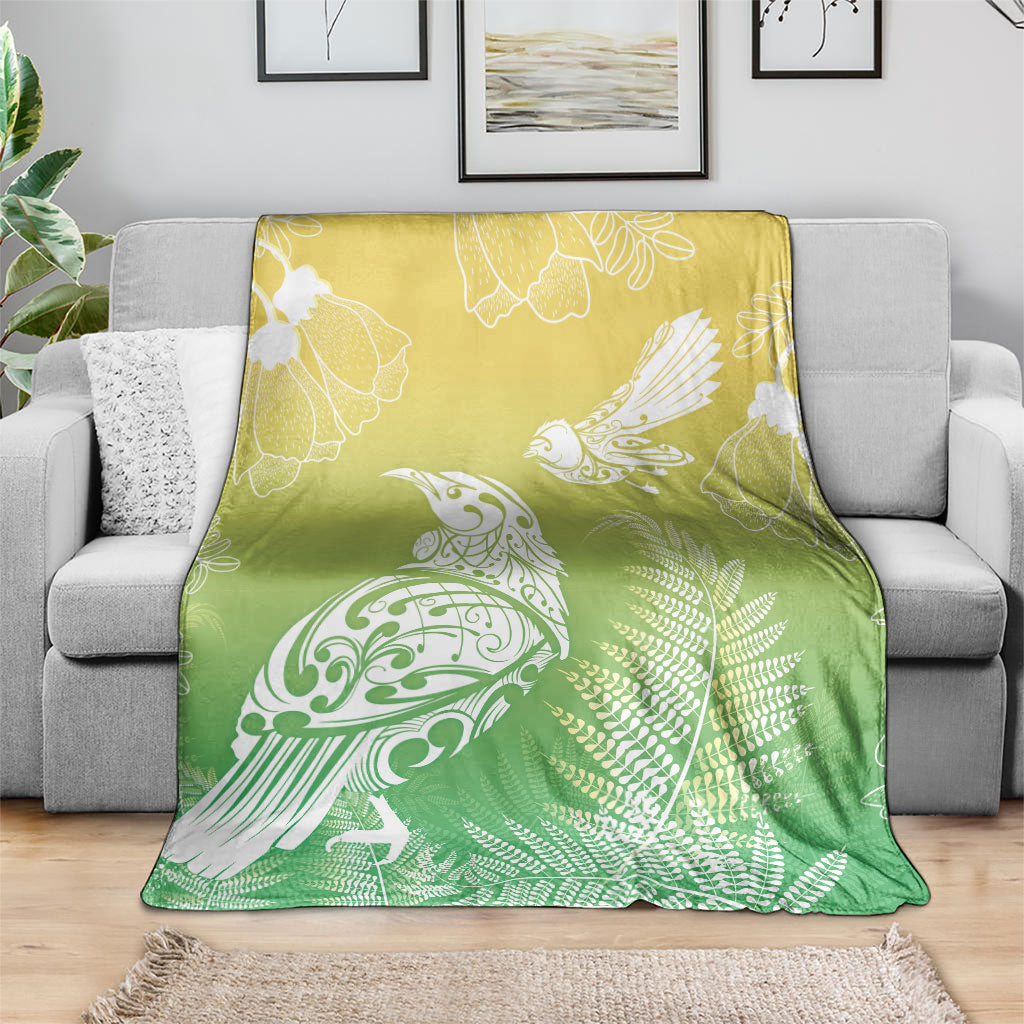 Aotearoa Maori Mahuru Tui With Pikawakawa Blanket Spring Time