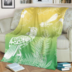 Aotearoa Maori Mahuru Tui With Pikawakawa Blanket Spring Time
