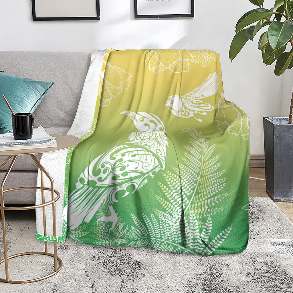 Aotearoa Maori Mahuru Tui With Pikawakawa Blanket Spring Time