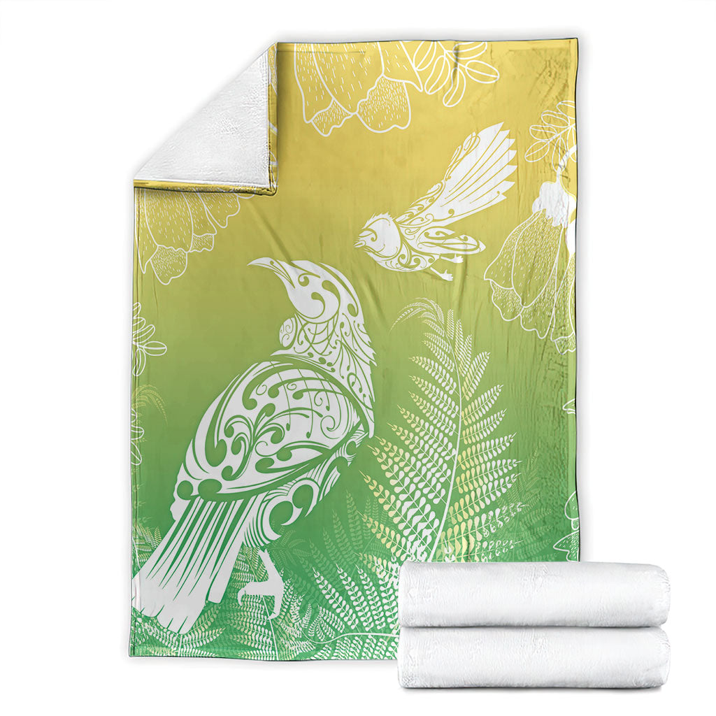 Aotearoa Maori Mahuru Tui With Pikawakawa Blanket Spring Time