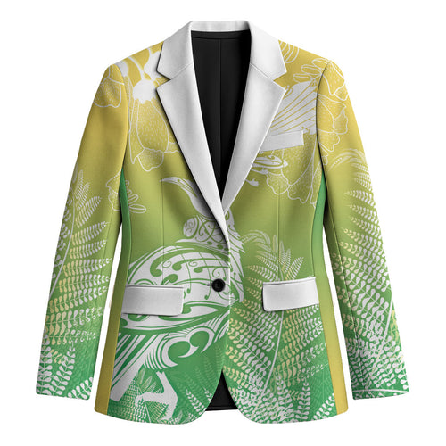Aotearoa Maori Mahuru Tui With Pikawakawa Blazer Spring Time