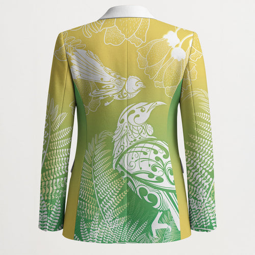 Aotearoa Maori Mahuru Tui With Pikawakawa Blazer Spring Time