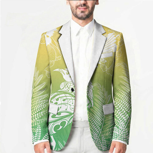 Aotearoa Maori Mahuru Tui With Pikawakawa Blazer Spring Time